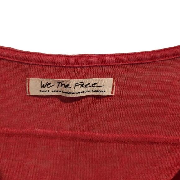 We The Free People Morgan Henley Top Red Small - Picture 4 of 5